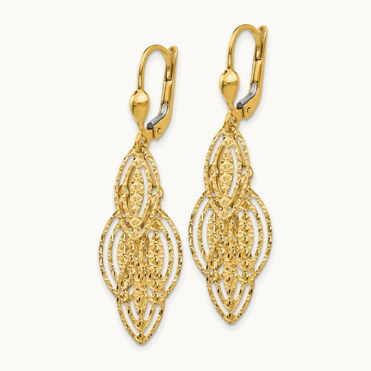 Textured and Polished Dangle Leverback Earrings — photo set