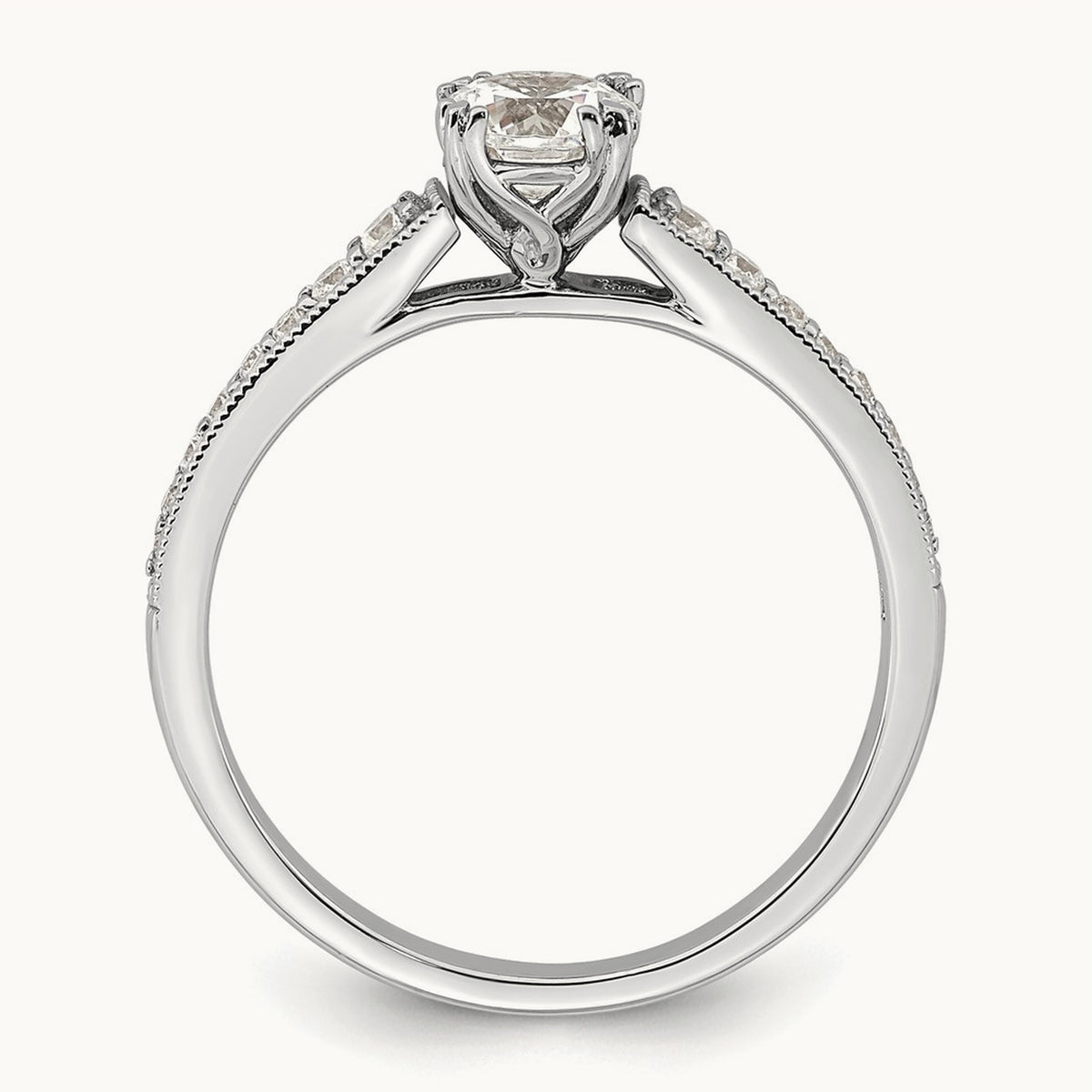 1/2ct Round Semi-Mount Engagement Dia Ring, 14K White Gold