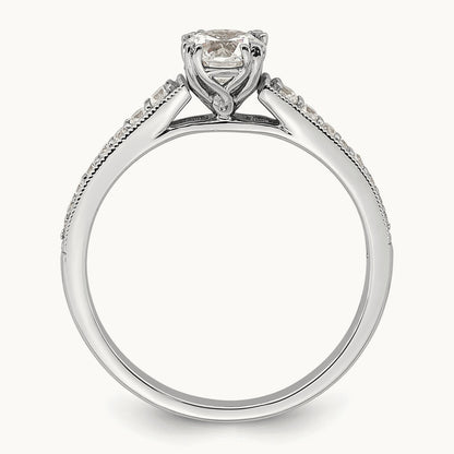1/2ct Round Semi-Mount Engagement Dia Ring, 14K White Gold