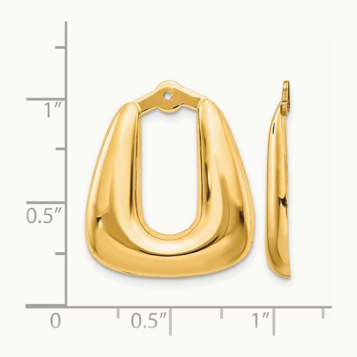 Polished Hoop Earring Jackets — 14K Yellow Gold