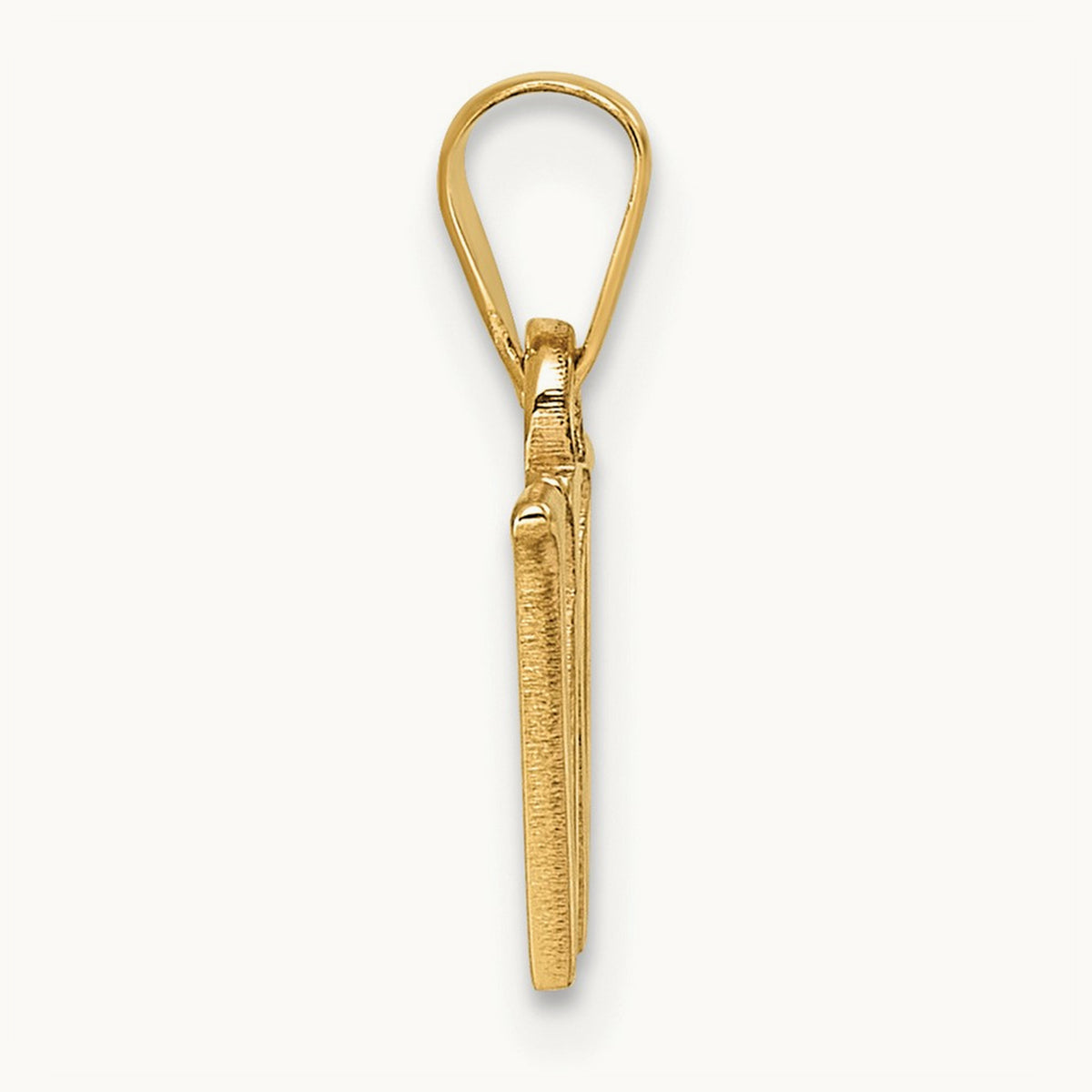 Polished Block Initial Pendant — 14K Yellow Gold, W