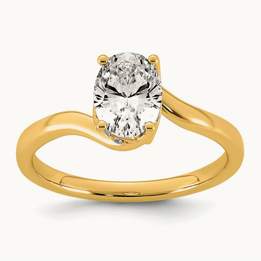 Oval Center Twist Ring, 1.00 ct tw Lab-Grown Diamond