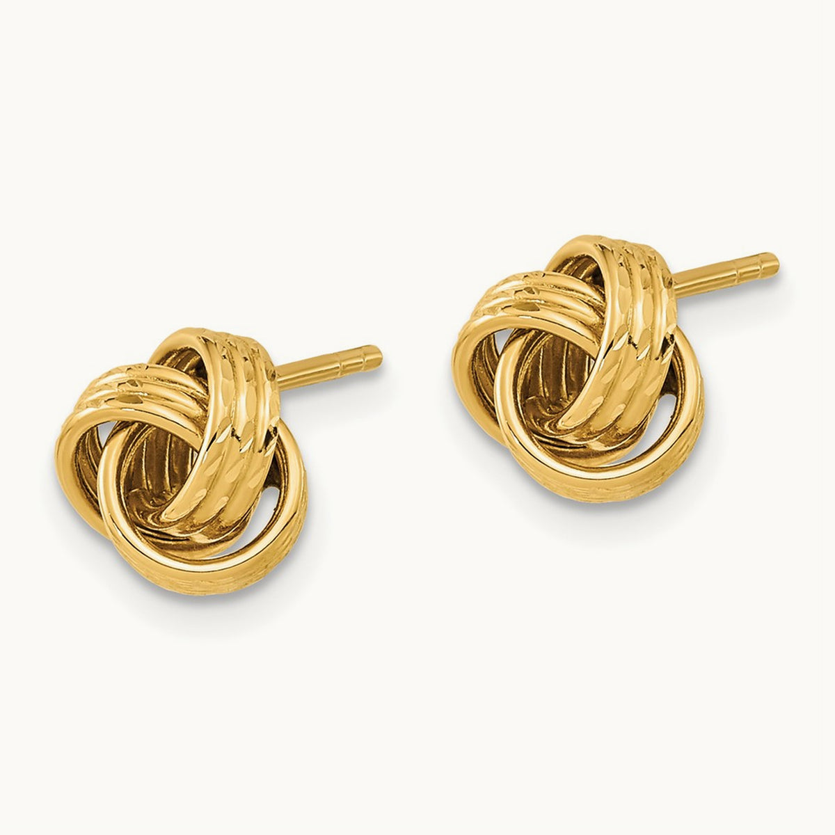 Polished Love knot Post Earrings, 14K