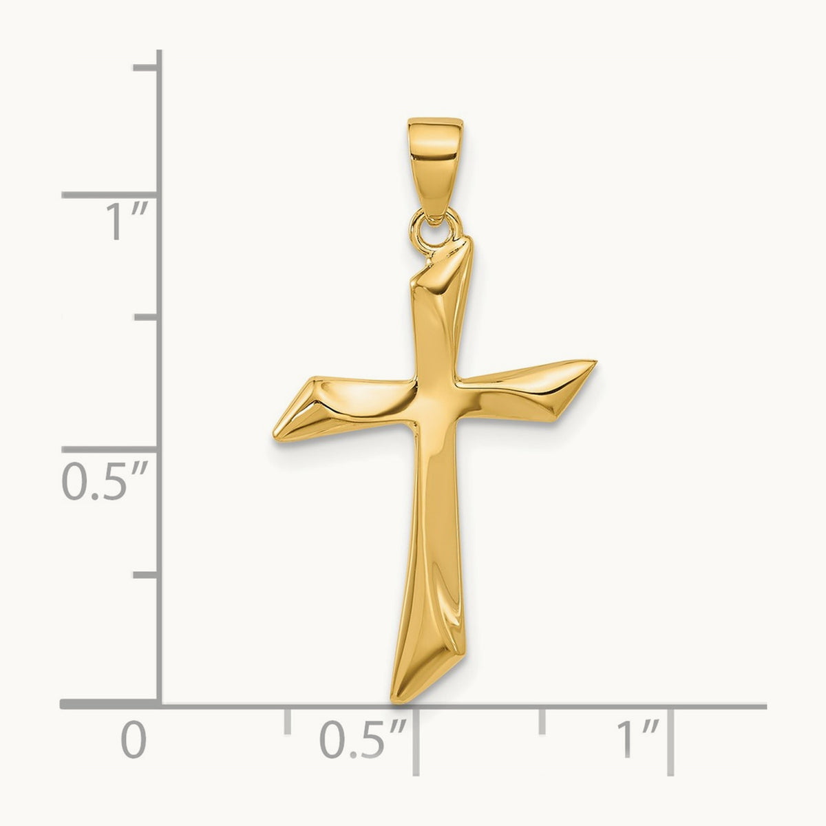 Polished Cross Pendant, 14K