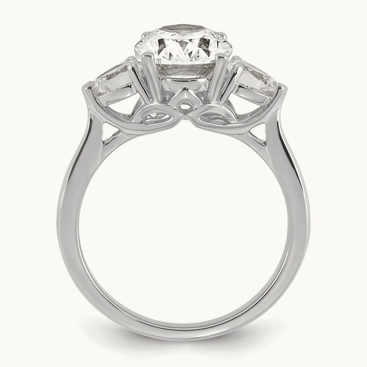 Oval/Pear 3 Stone Engagement Ring, 1.25-3.50 ct tw Lab-Grown Diamond — 2 1/2 ct, 14K White Gold