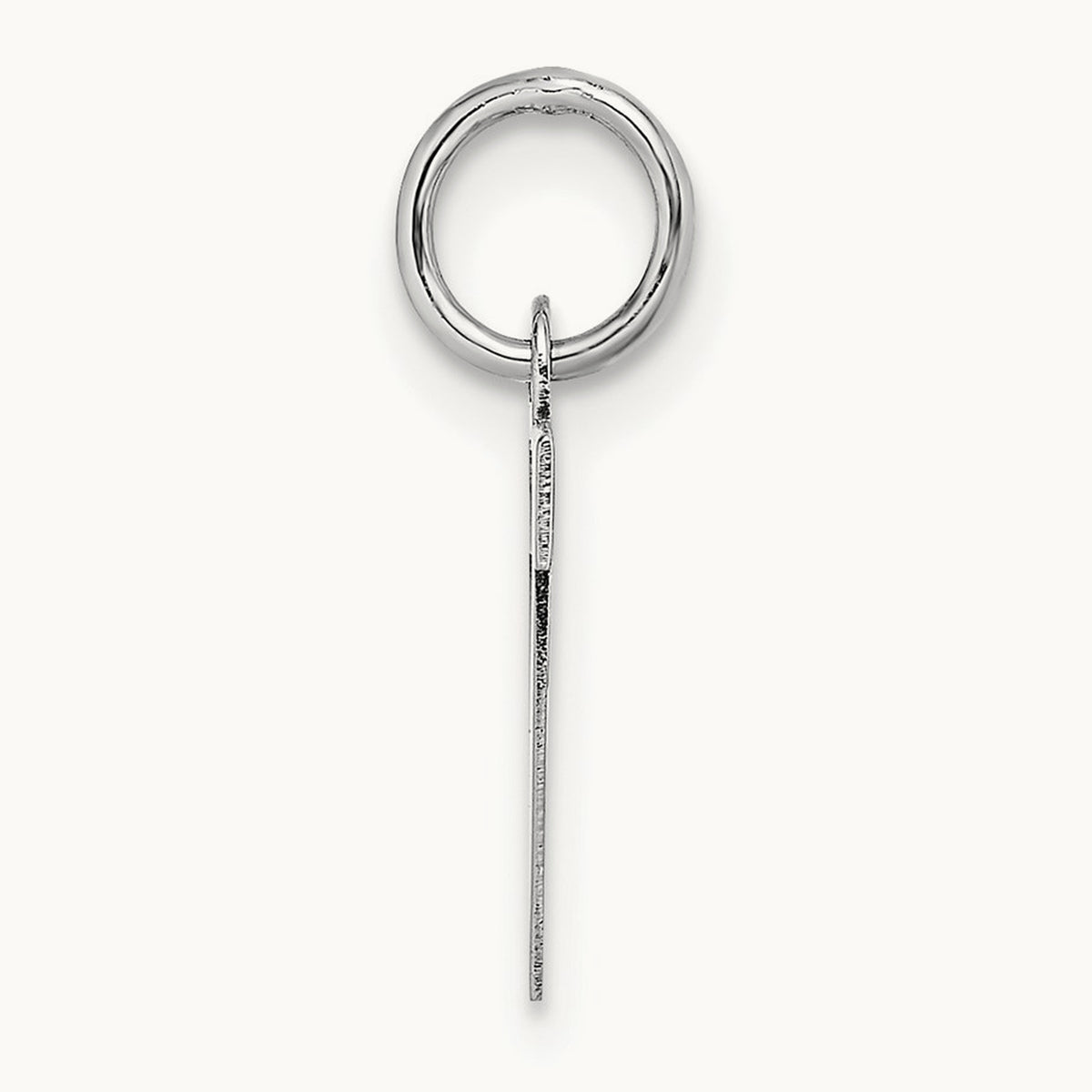 Small Block Initial Charm — 14K White Gold, V