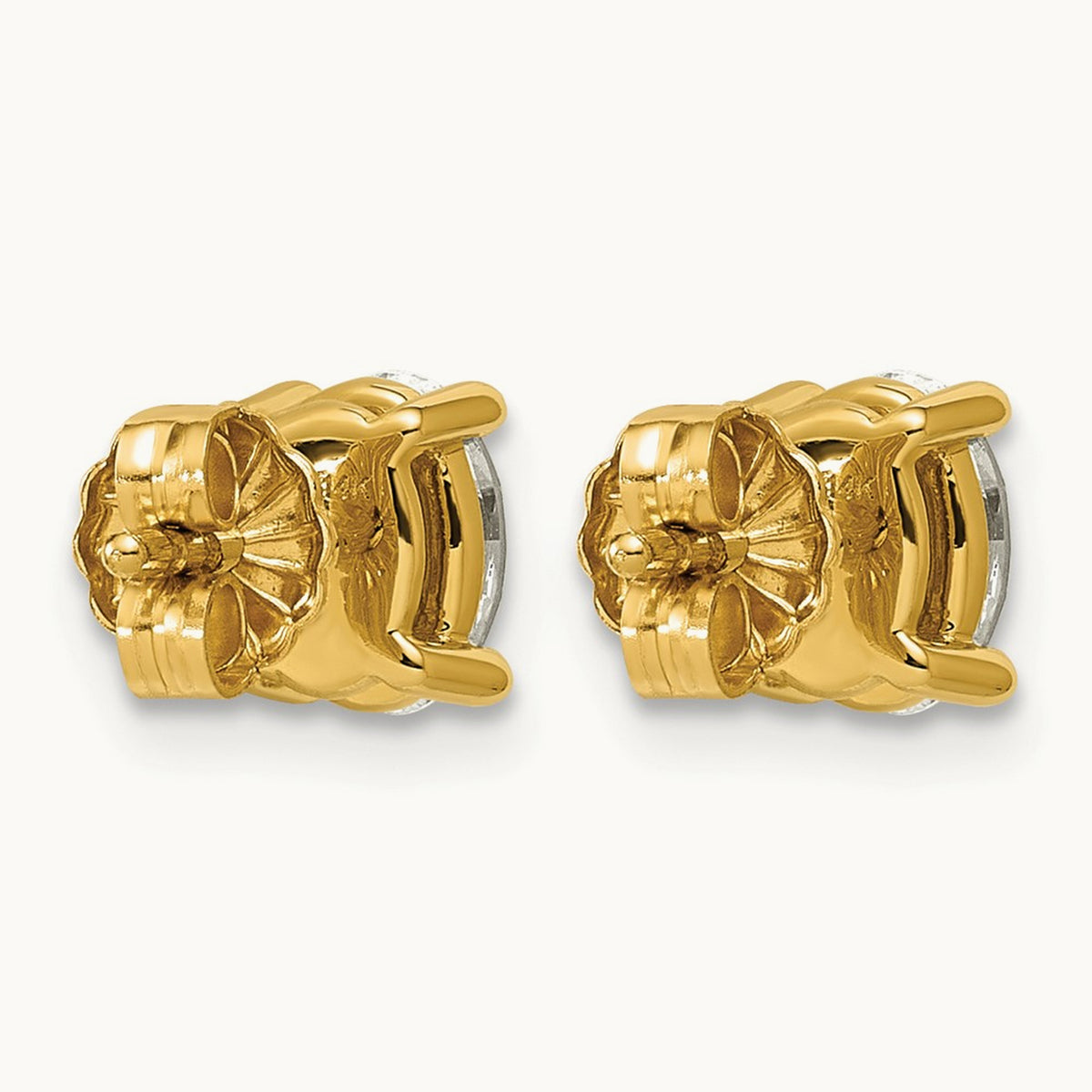 Oval Four-Prong Stud Earrings, 0.50-6.00 ct tw Lab-Grown Diamond — 1 ct, 14K Yellow Gold