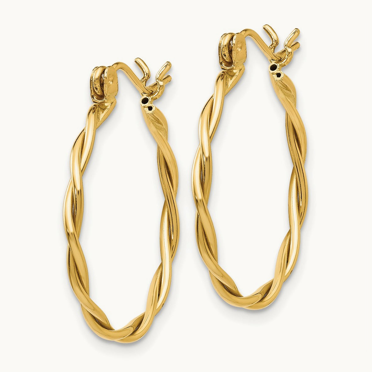 Polished Twisted Circle Hoop Earrings, 14K