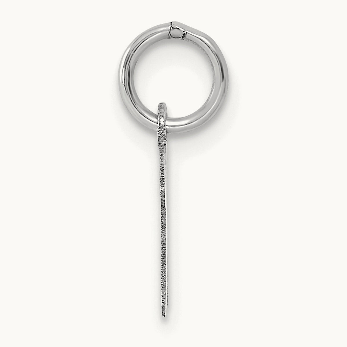 Small Script Letter N Initial Charm, 14K White Gold