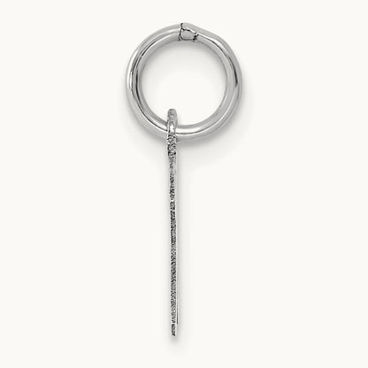 Small Script Letter N Initial Charm, 14K White Gold
