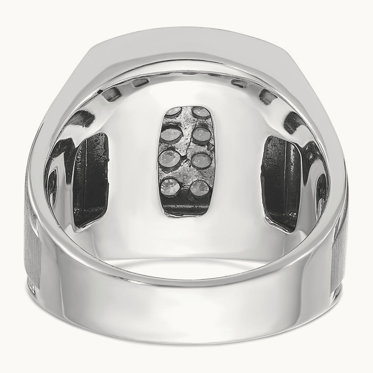 IBGoodman Men's Polished & Satin Diamond Cluster Ring, 14K White Gold