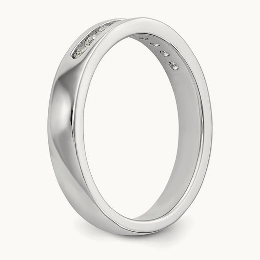 9-Stone Diamond Channel Band, Platinum