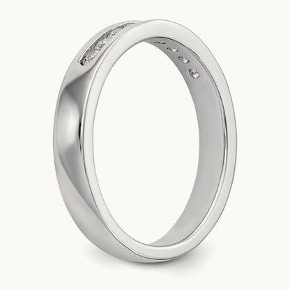 9-Stone Diamond Channel Band, 14K White Gold