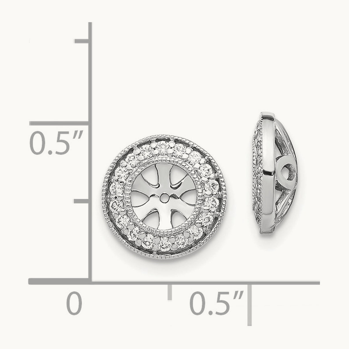 Diamond Earring Jackets — 14K White Gold