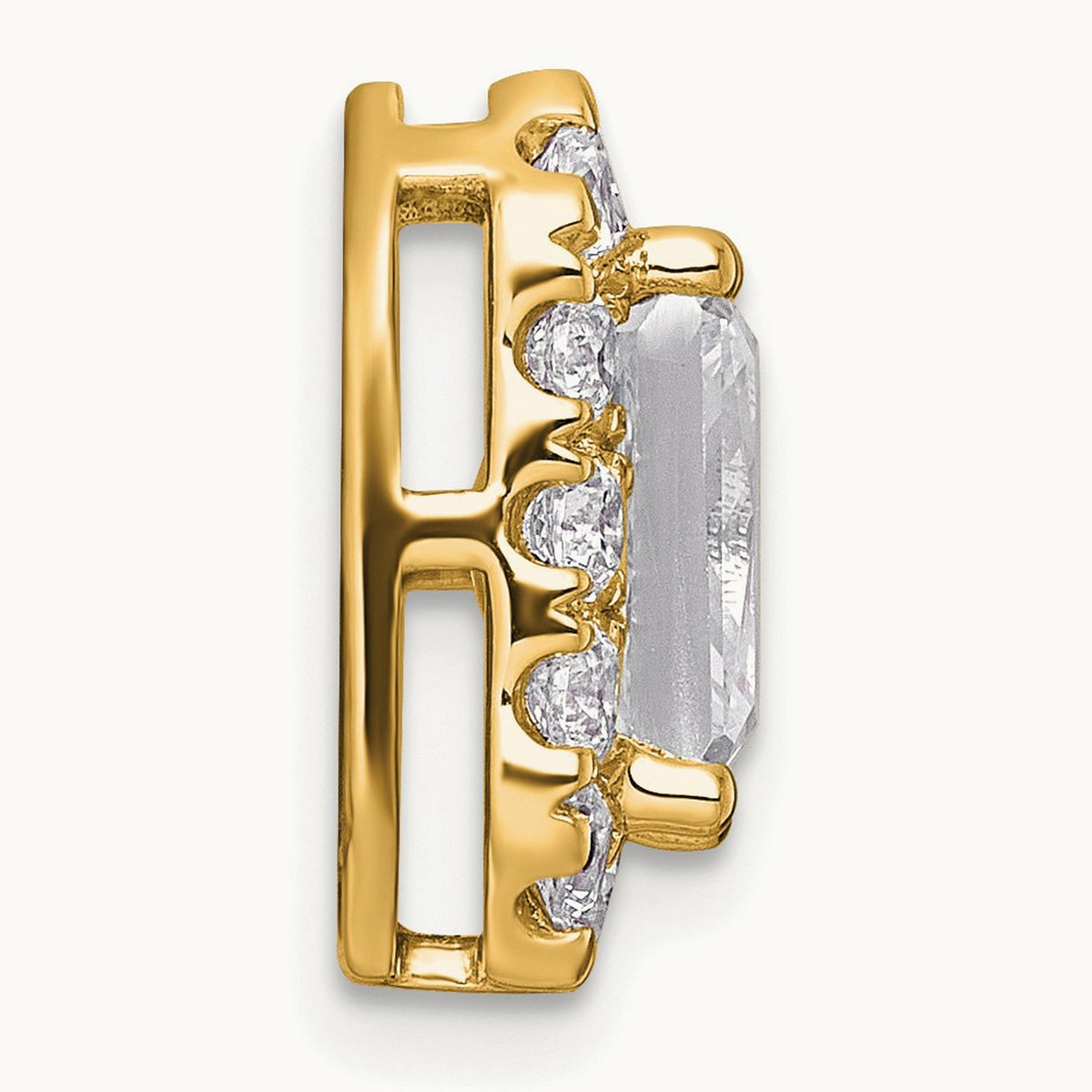 Radiant Halo Chain Slide, 0.25-5.50 ct tw Lab-Grown Diamond — 2 7/8 ct, 14K Yellow Gold