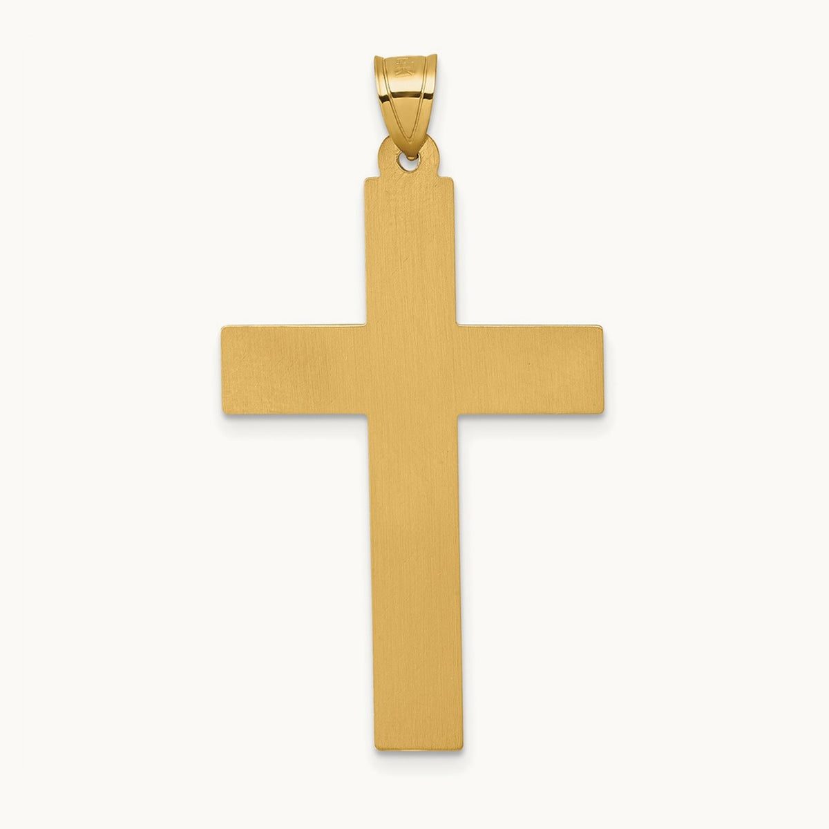 Polished and Textured Cross Pendant — 45.2mm