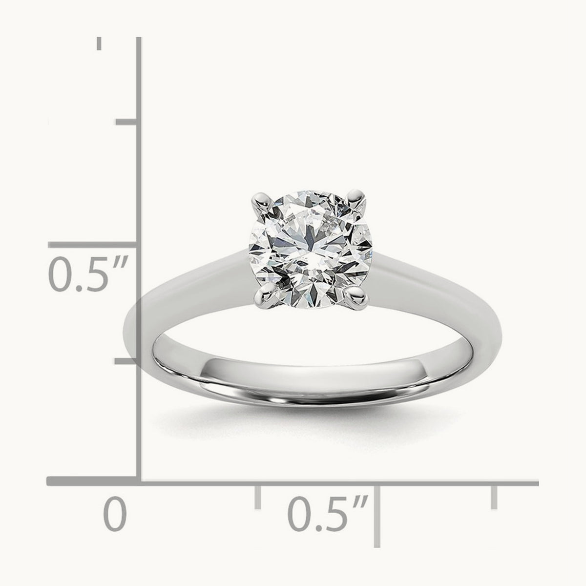 Round 8X Ring, 1.00 ct tw Lab-Grown Diamond — 14K White Gold
