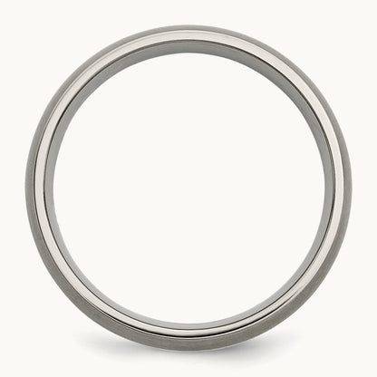 Brushed with Sterling Silver Inlay Band — photo set