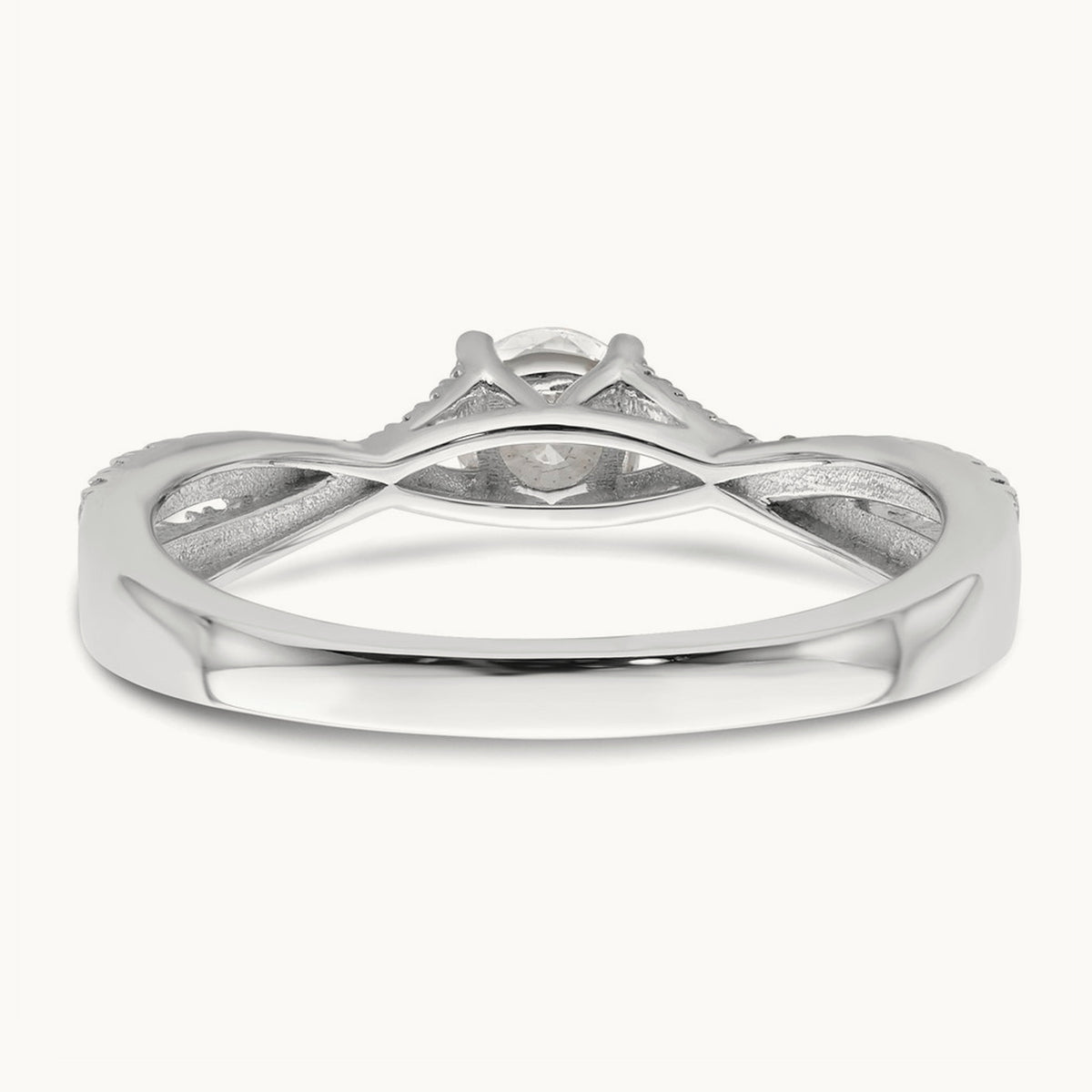 Polish Complete Round Dia. Engagement Ring, 14K White Gold