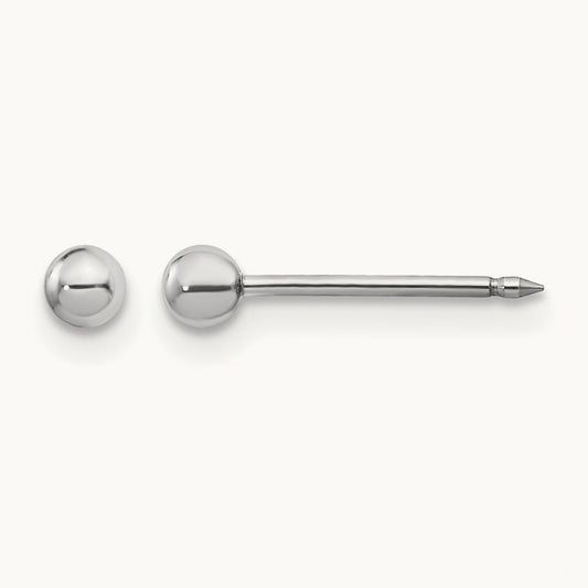 Inverness Ball Post Earrings — 14K White Gold, 3mm