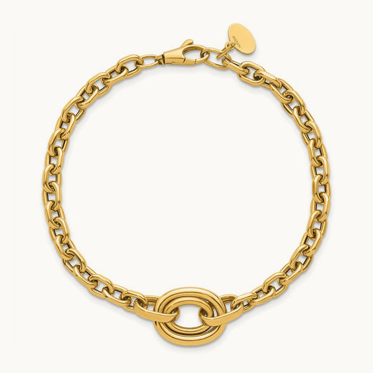 Polished Double Oval 7.25 w/.25in ext. Fancy Bracelet, 14K