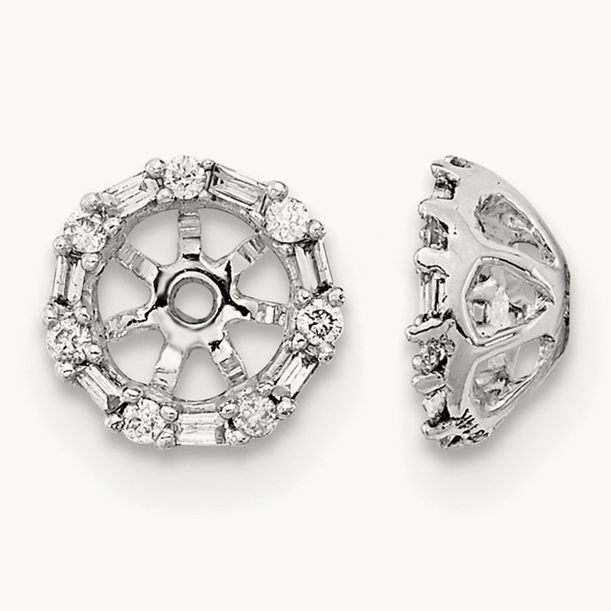 Diamond Earring Jackets — 14K White Gold, 6mm
