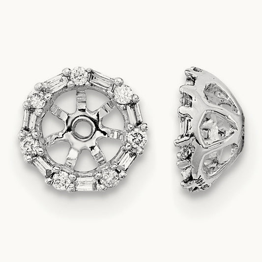 Diamond Earring Jackets — 14K White Gold, 6mm
