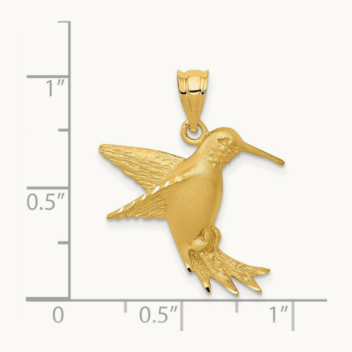 Hummingbird Charm, 14K