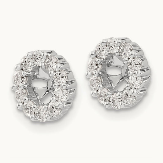 Diamond Earring Jackets — 14K White Gold, 9mm