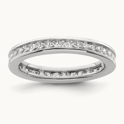 Polished 1ct Princess Channel Set Diamond Eternity Band