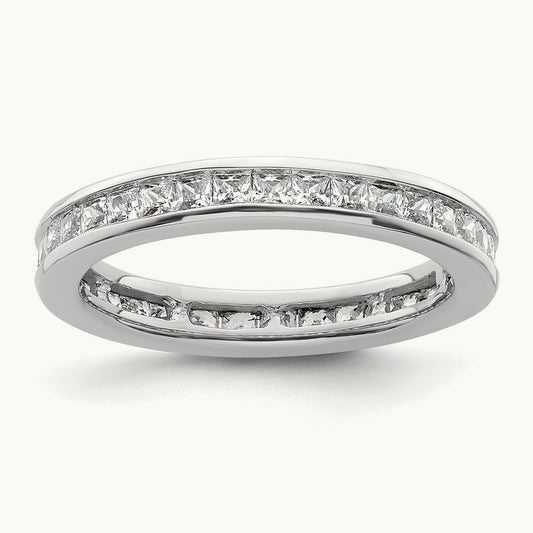 Polished 1ct Princess Channel Set Diamond Eternity Band