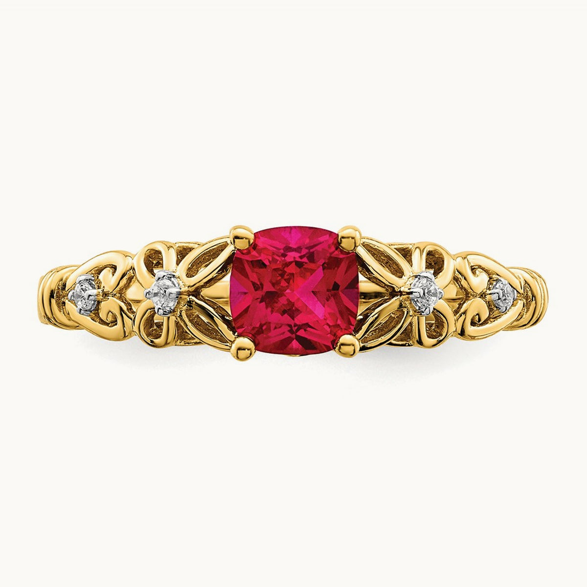 Polished Ruby and Diamond Ring — photo set