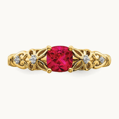 Polished Ruby and Diamond Ring — photo set