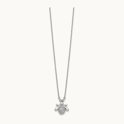 Diamond Bee 18 inch Necklace, 14K White Gold