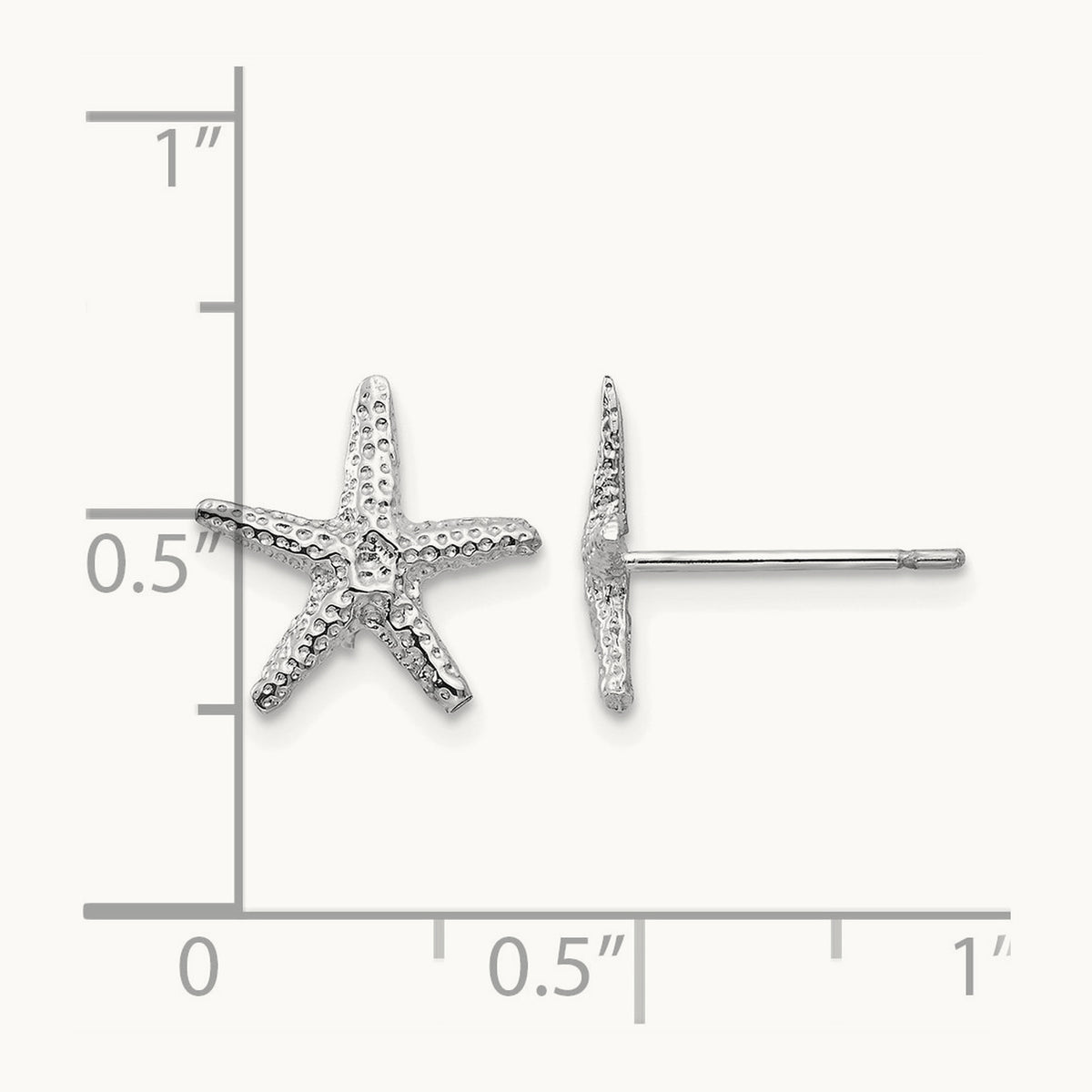 Starfish Post Earrings — 14K White Gold
