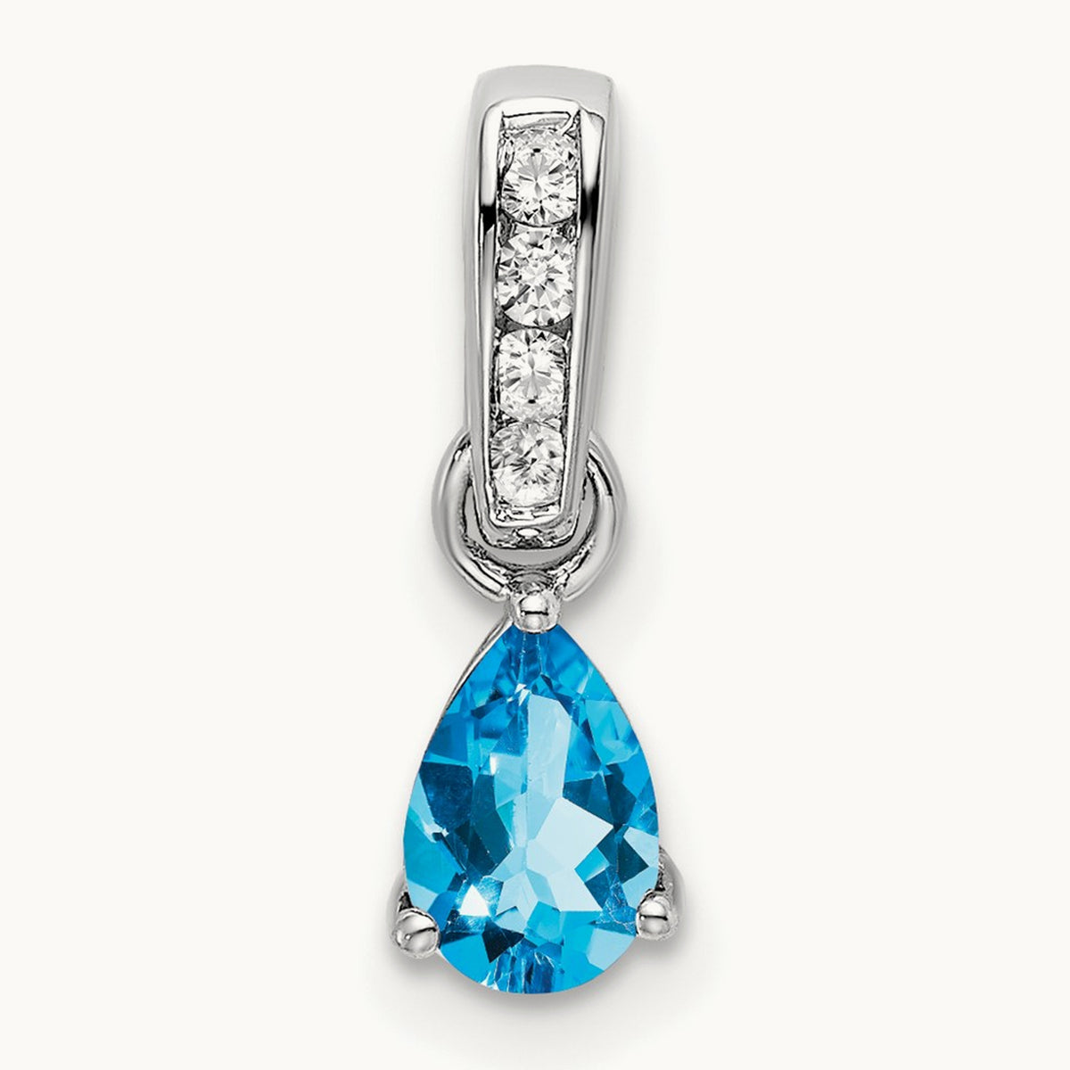 Pear Blue Topaz and Diamond Pendant — photo set
