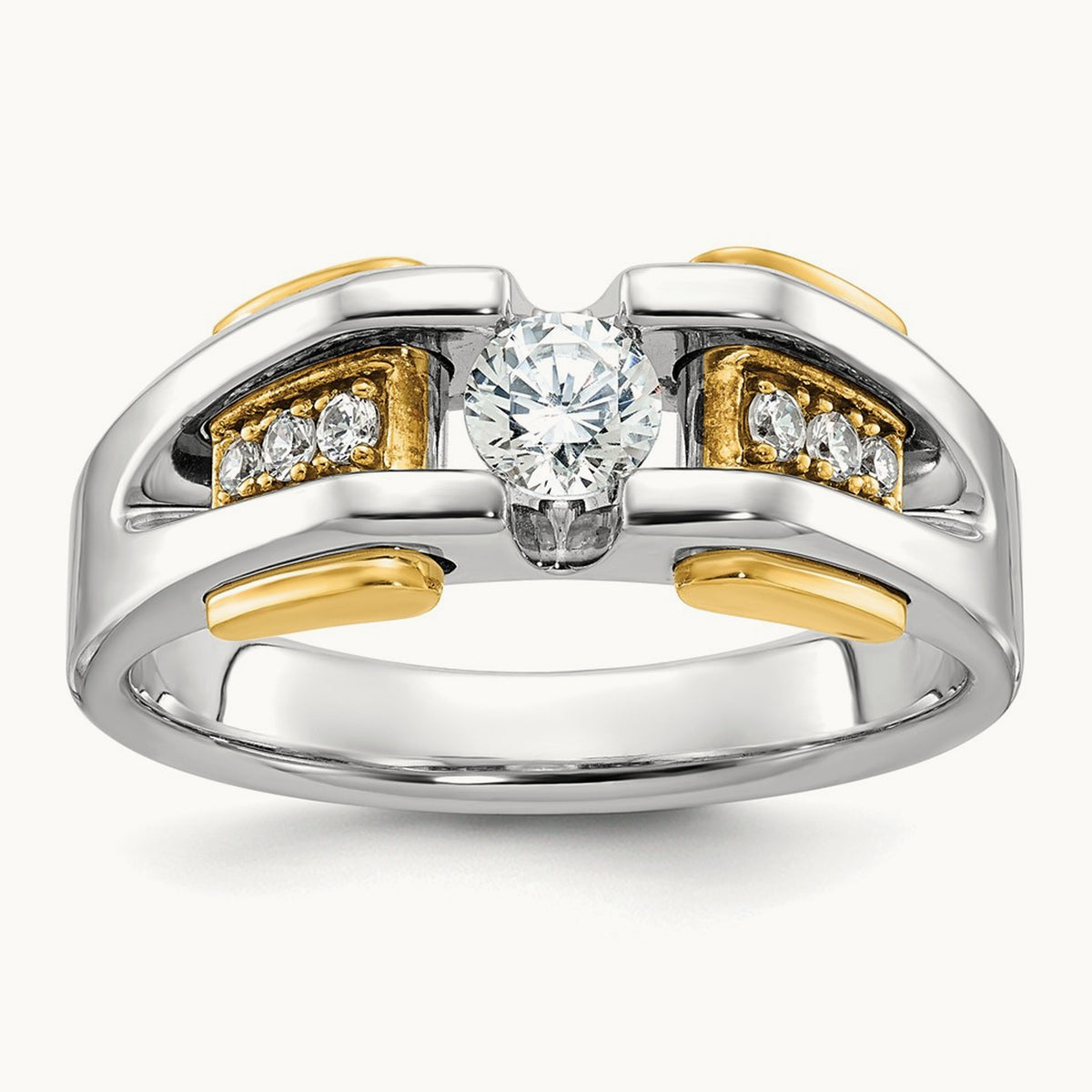 IBGoodman Men's Diamond Complete Ring, 14K Two-tone