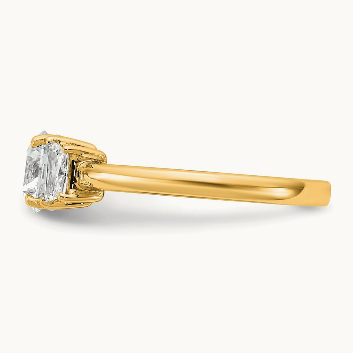 Trapezoid Sidestones Engagement Ring, 3/8-3 3/4 ct Lab-Grown Diamond — 14K Yellow Gold