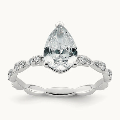Pear Center Ring, 1 7/8-3 1/2 ct Lab-Grown Diamond