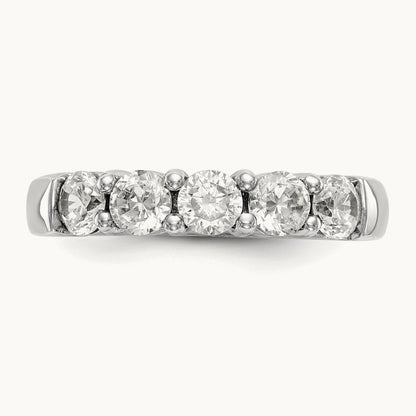 5-Stone Diamond Band, 14K White Gold