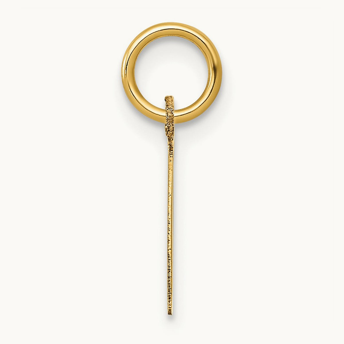 Small Slanted Block Initial Charm — 14K Yellow Gold, I