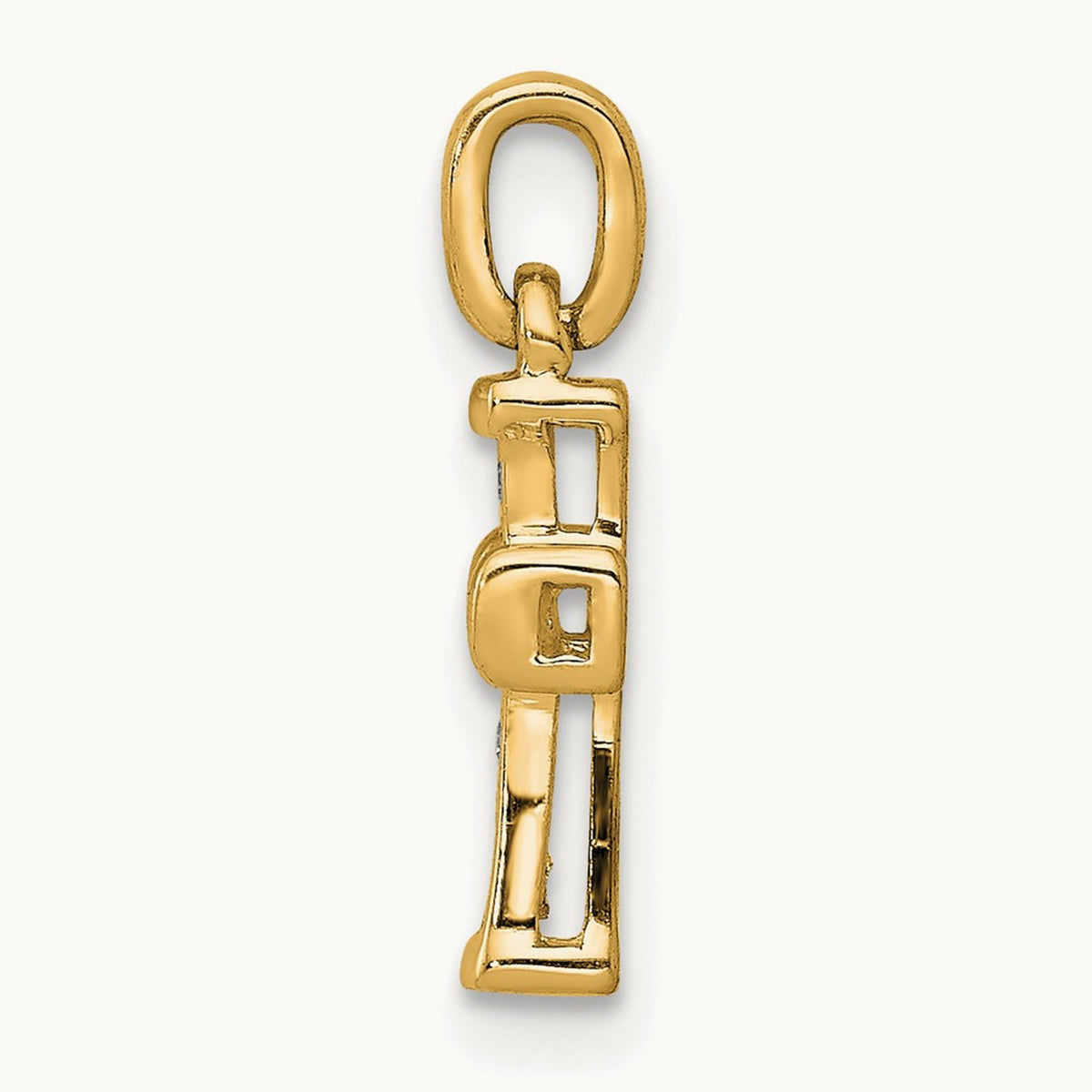 Small Diamond Latin Cross Pendant — 14K Yellow Gold