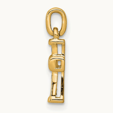 Small Diamond Latin Cross Pendant — 14K Yellow Gold