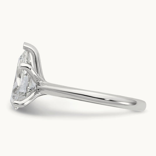 Pear 8X Ring, 3.00 ct tw Lab-Grown Diamond — 14K White Gold