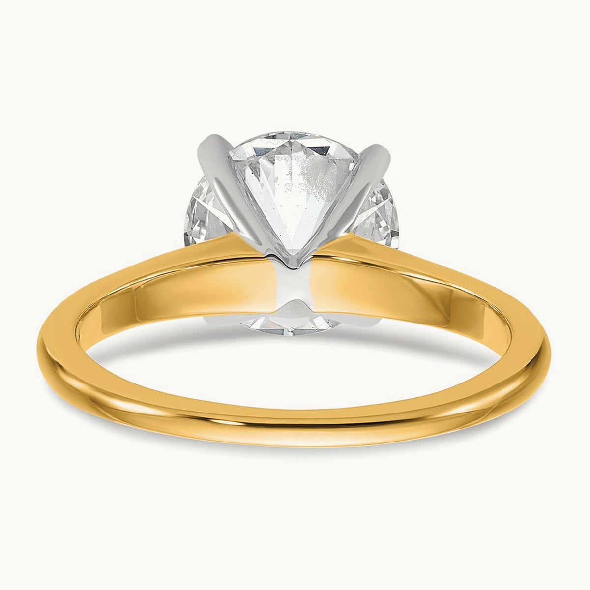 Round Solitaire Engagement Ring, 0.25-5.00 ct tw Lab-Grown Diamond — 2 1/2 ct, 14K Two-Tone