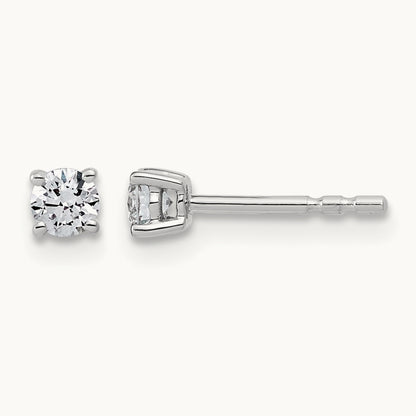 Round Lightweight Earrings, 0.25-6.00 ct tw Lab-Grown Diamond — 1/4 ct, 14K White Gold
