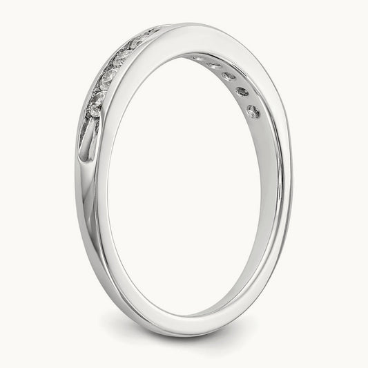 11-Stone Diamond Channel Band, 14K White Gold