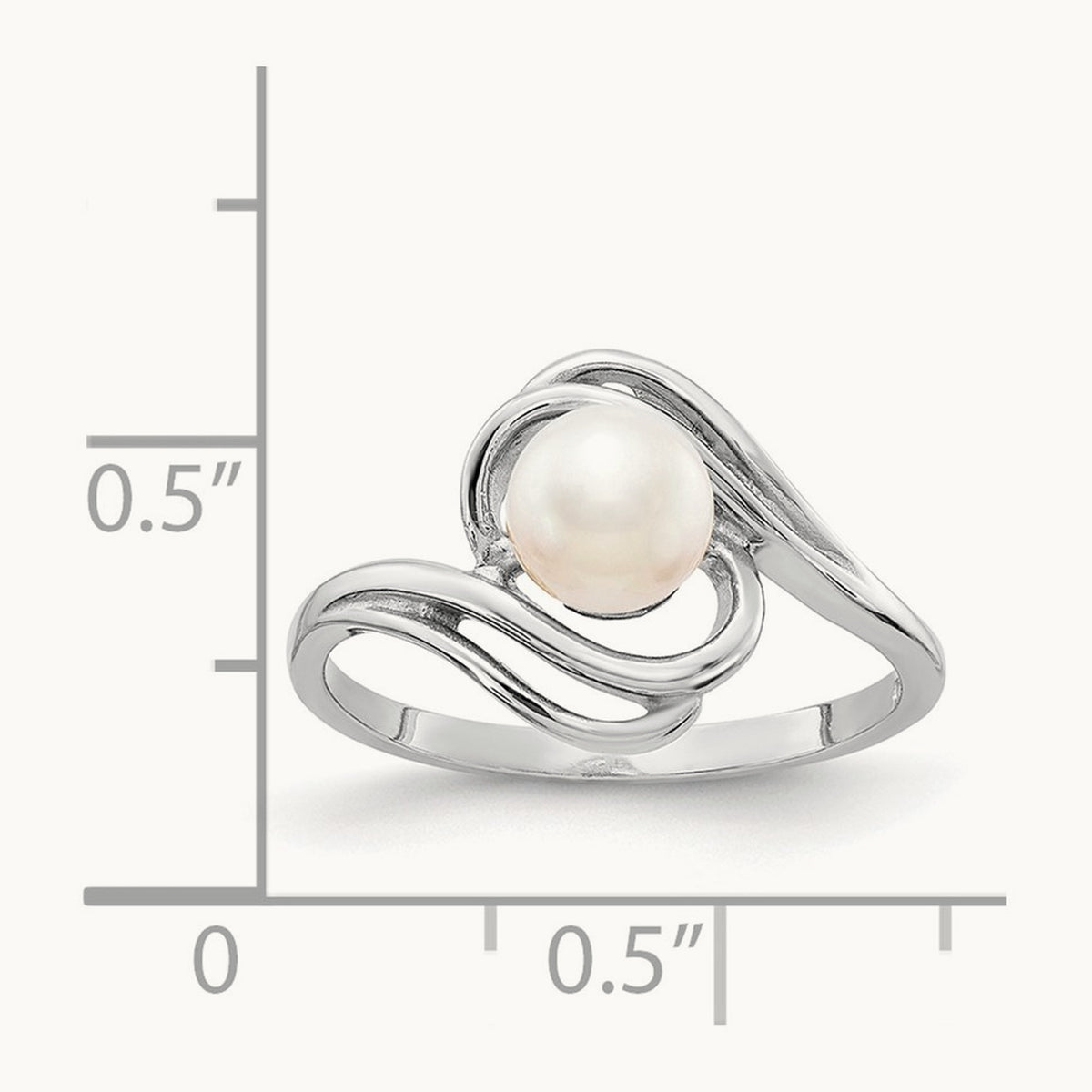 FW Cultured Pearl Ring, 5.5mm, 14K White Gold