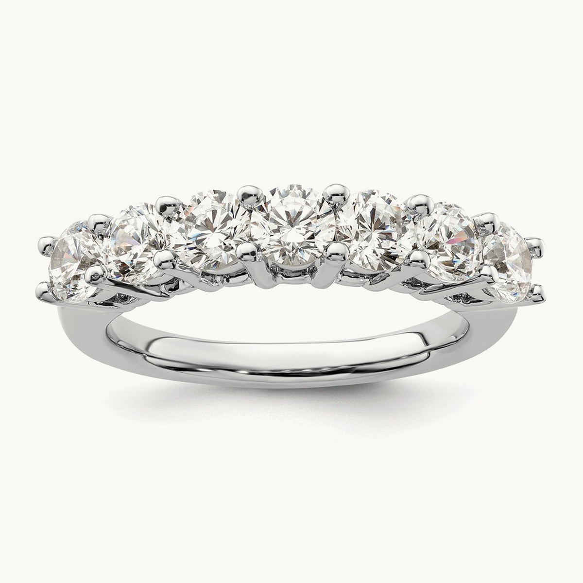 7-Stone Diamond Band, 14K White Gold
