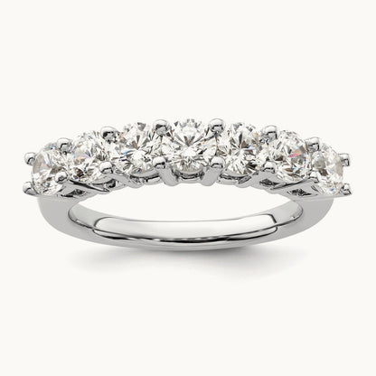 7-Stone Diamond Band, 14K White Gold